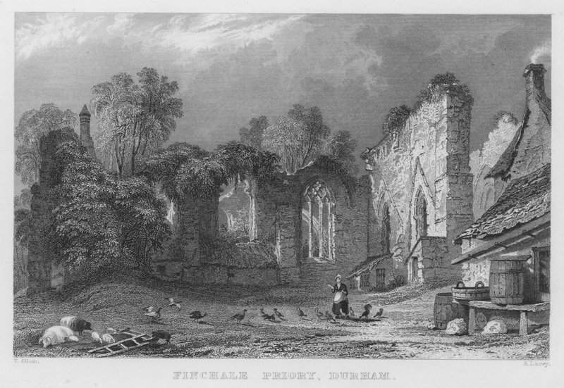 Finchale Priory, Durham (gravyr) av Thomas (after) Allom