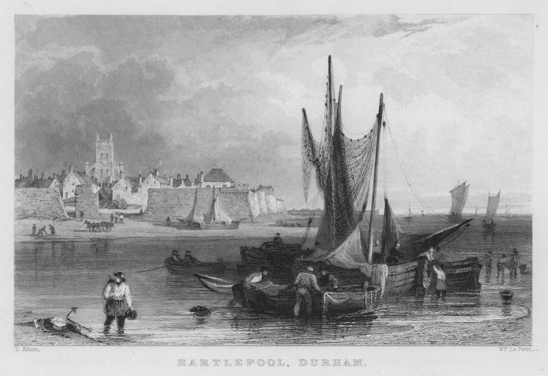 Hartlepool, Durham (gravyr) av Thomas (after) Allom