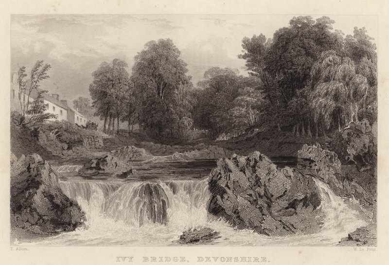 Ivy Bridge, Devonshire (gravyr) av Thomas (after) Allom