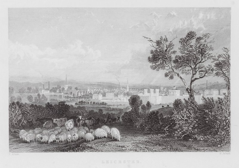 Leicester (gravyr) av Thomas (after) Allom