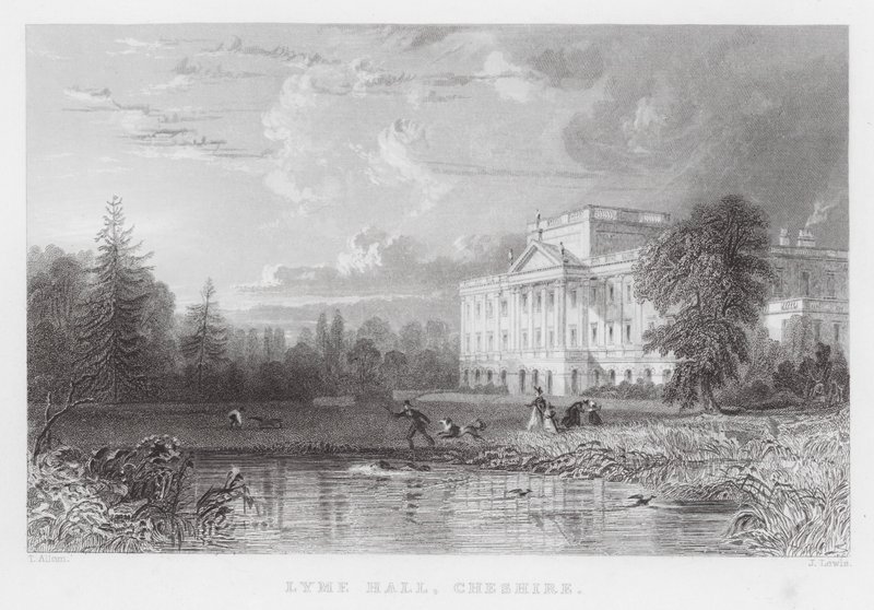 Lyme Hall, Cheshire (gravyr) av Thomas (after) Allom