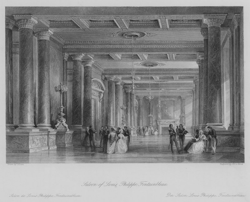 Saloon av Louis Philippe, Fontainbleau (gravyr) av Thomas (after) Allom