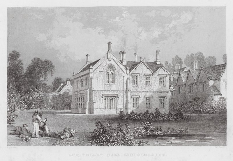 Scrivelsby Hall, Lincolnshire (gravyr) av Thomas (after) Allom