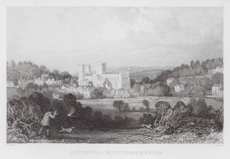 Southwell, Nottinghamshire (gravyr) av Thomas (after) Allom