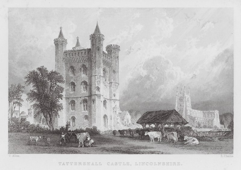 Tattershall Castle, Lincolnshire (gravyr) av Thomas (after) Allom