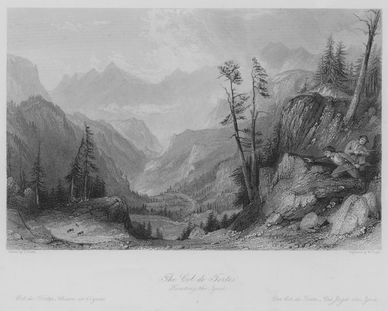 Col de Tortes, Jakt på Izoiden (gravyr) av Thomas (after) Allom