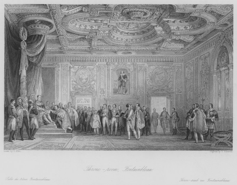 Throne-room, Fontainbleau (gravyr) av Thomas (after) Allom