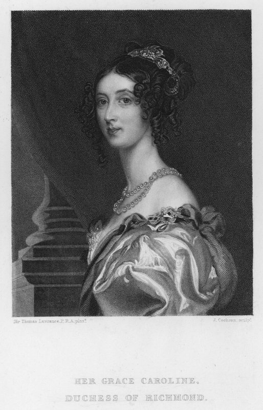 Caroline, hertiginna av Richmond (gravyr) av Thomas (after) Lawrence