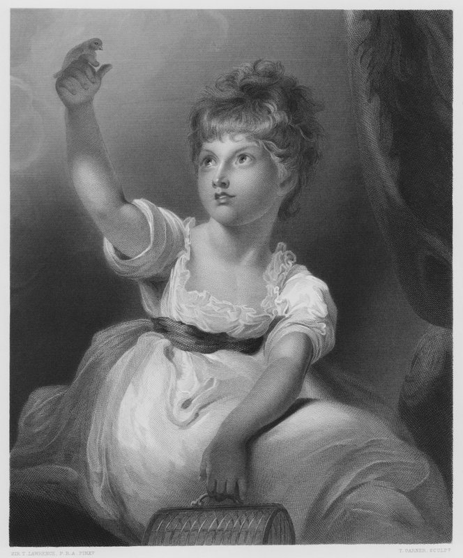 Prinsessan Charlotte, från bilden i Kungliga Samlingen (gravyr) av Thomas (after) Lawrence