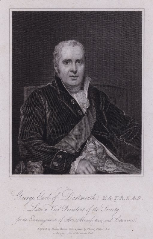 George Legge, 3:e Earl of Dartmouth, brittisk politiker och MP (gravyr) av Thomas (after) Phillips