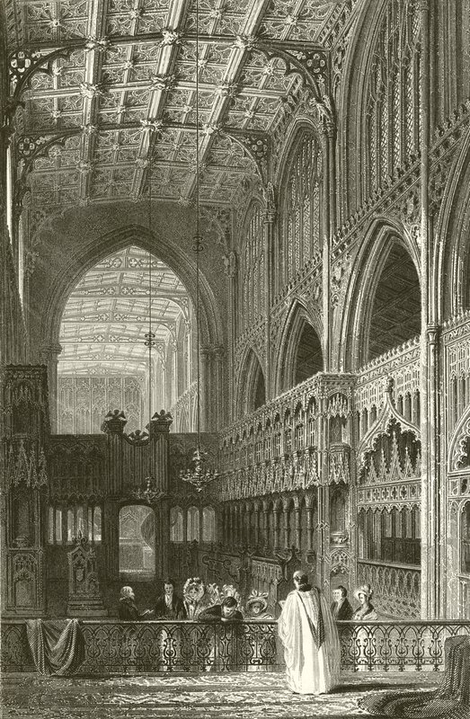 Interiör av Collegiate Church, Manchester av Thomas Allom