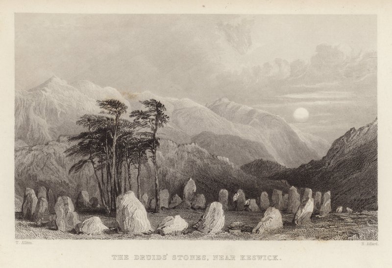 Druidsstenen nära Keswick av Thomas Allom