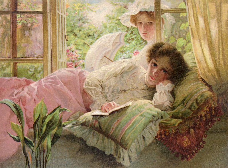 Mammas vilotid (färg litho) av Thomas Benjamin Kennington