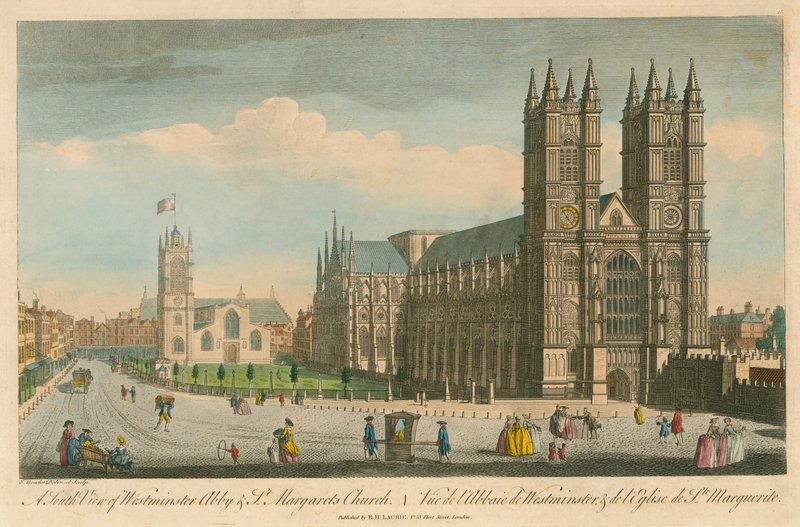 En sydlig vy av Westminster Abbey och St Margaret