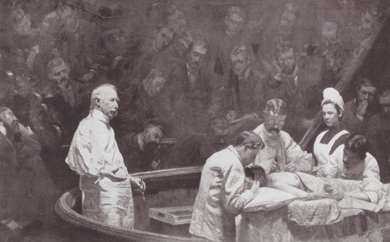 Philadelphia: Dr D Hayes Agnew, vid avslutningen av en klinik (litografi) av Thomas Cowperthwait (after) Eakins