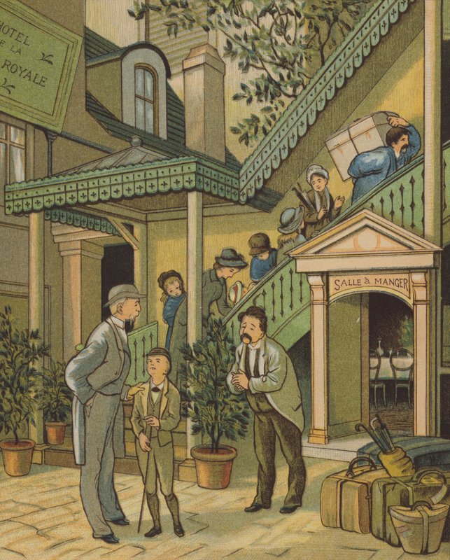 Caen: hotellet (färg litho) av Thomas Crane