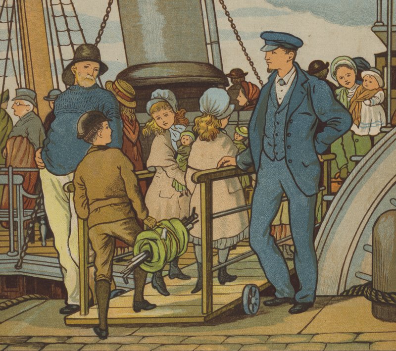 Folkestone: gå ombord (färg litho) av Thomas Crane
