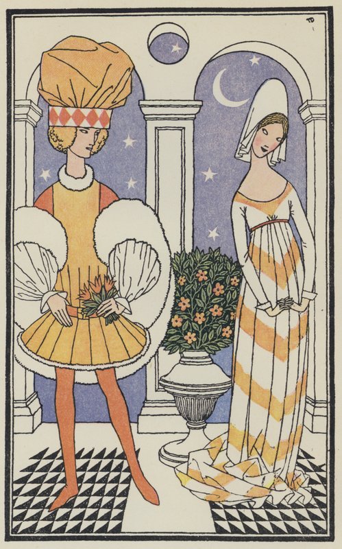 Illustration till Boccaccios Dekameron (färglitografi) av Thomas Derrick