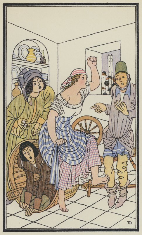 Illustration till Boccaccios Dekameron (färglitografi) av Thomas Derrick