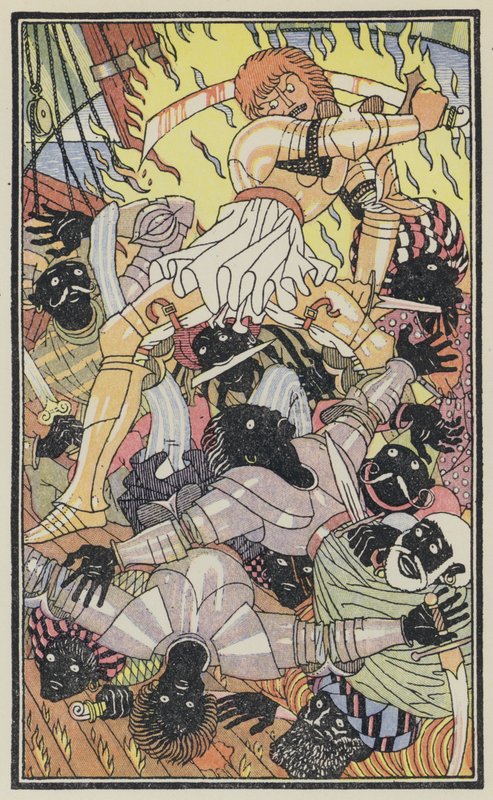Illustration till Boccaccios Dekameron (färglitografi) av Thomas Derrick