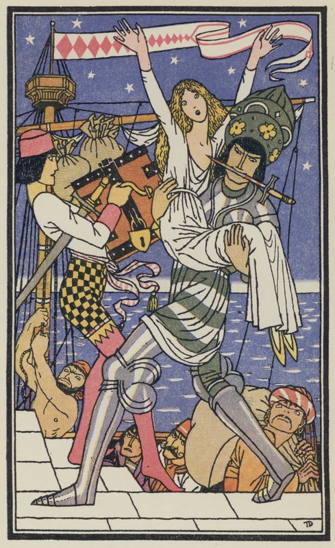 Illustration till Boccaccios Dekameron (färglitografi) av Thomas Derrick