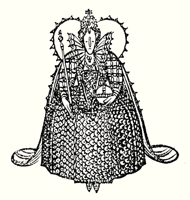 Drottning Elizabeth I (litografi) av Thomas Derrick