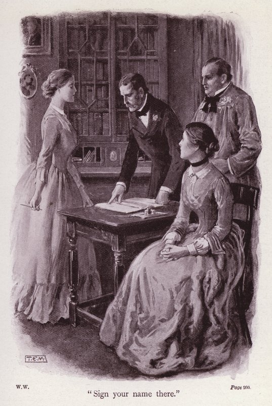 Illustration för The Woman in White av Wilkie Collins (litho) av Thomas Eyre Macklin
