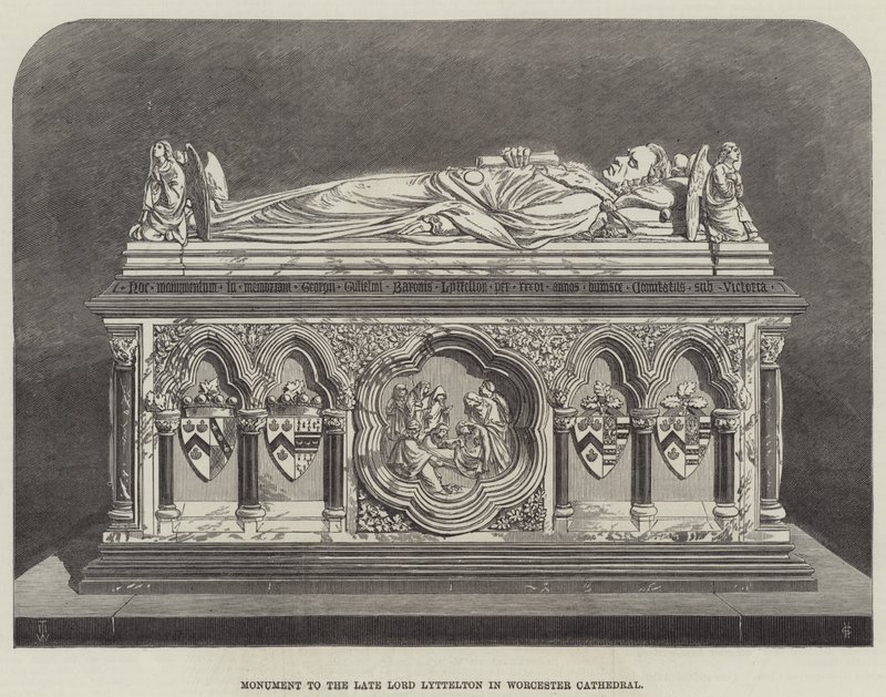 Monument till den avlidne Lord Lyttelton i Worcester Cathedral av Thomas Harrington Wilson