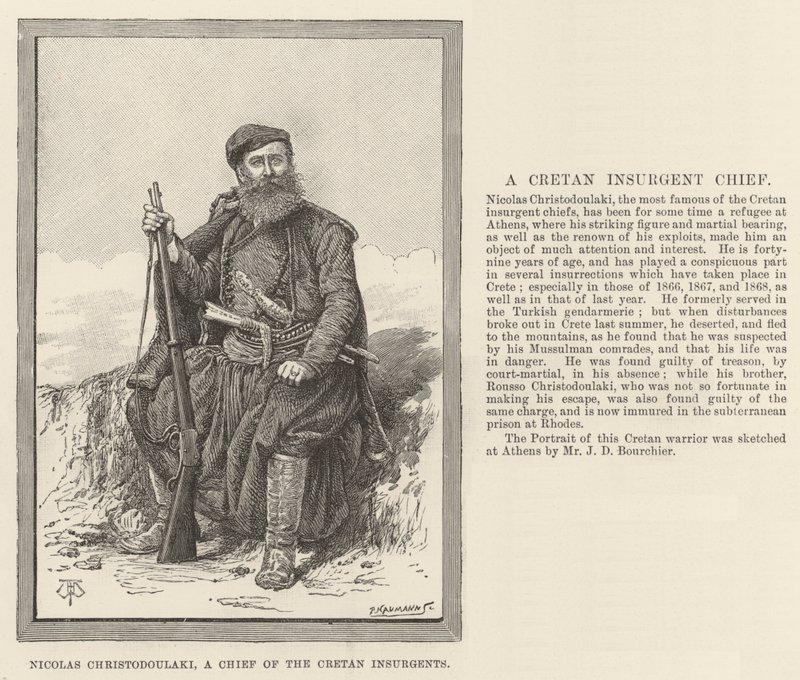 Nicolas Christodoulaki, chef för de kretensiska rebellerna. av Thomas Harrington Wilson