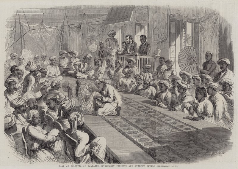 Försäljning på Calcutta av värdefulla regeringspresenter och Lucknow-juveler av Thomas Harrington Wilson