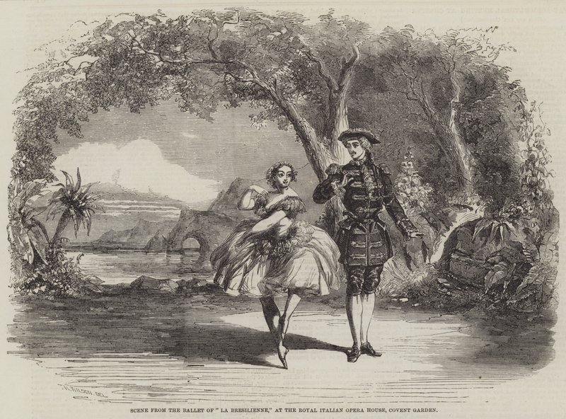 Scen från Balett av La Bresilienne, på Royal Italian Opera House, Covent Garden av Thomas Harrington Wilson