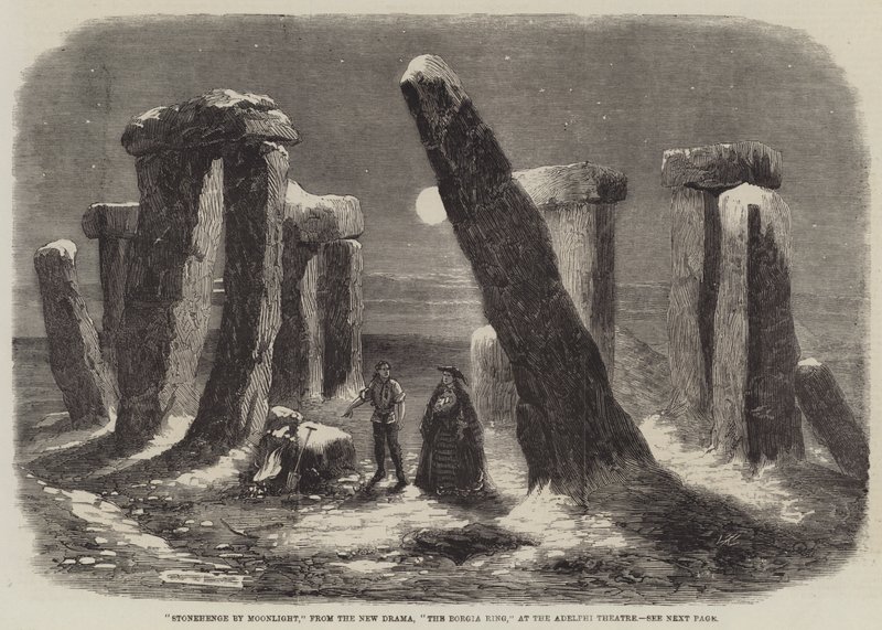 Stonehenge by Moonlight, från New Drama, The Borgia Ring, på Adelphi Theatre av Thomas Harrington Wilson
