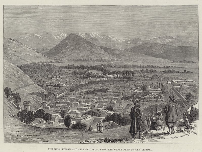Bala Hissar och staden Cabul, från den övre delen av citadellet av Thomas Harrington Wilson