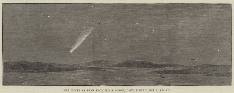 Kometen sett från HMS Orion, Lake Timsah, 1 oktober, 4.30 av Thomas Harrington Wilson