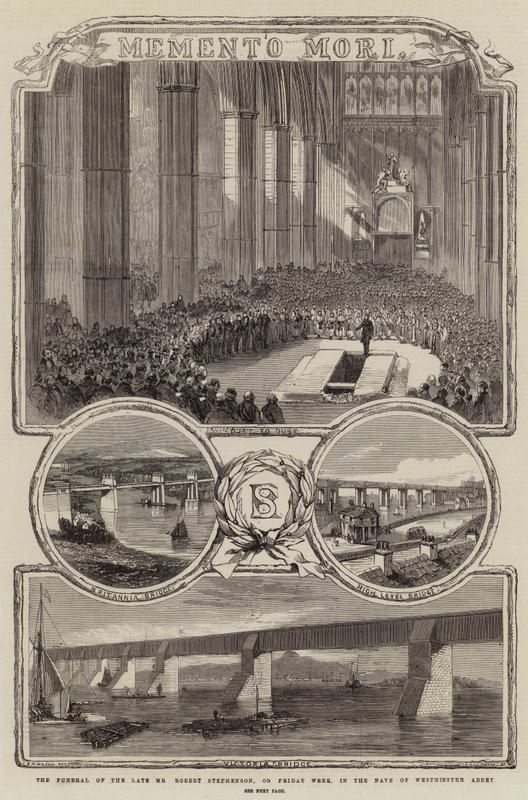 Begravningen av den framlidne herr Robert Stephenson, på fredagsveckan, i vapenhuset i Westminster Abbey av Thomas Harrington Wilson