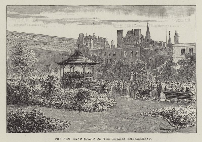 Den nya orkesterbyggnaden på Thames Embankment av Thomas Harrington Wilson
