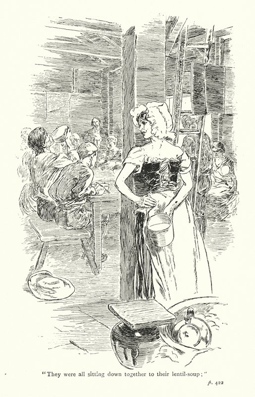 Illustration till A Sentimental Journey av Laurence Sterne (litografi) av Thomas Heath Robinson
