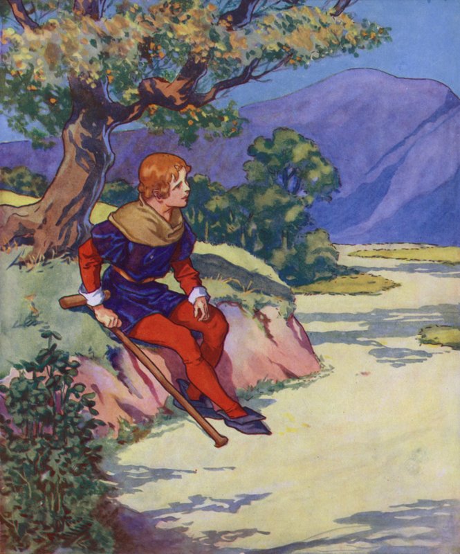 Illustration till The Pied Piper of Hamelin (färglitografi) av Thomas Heath Robinson