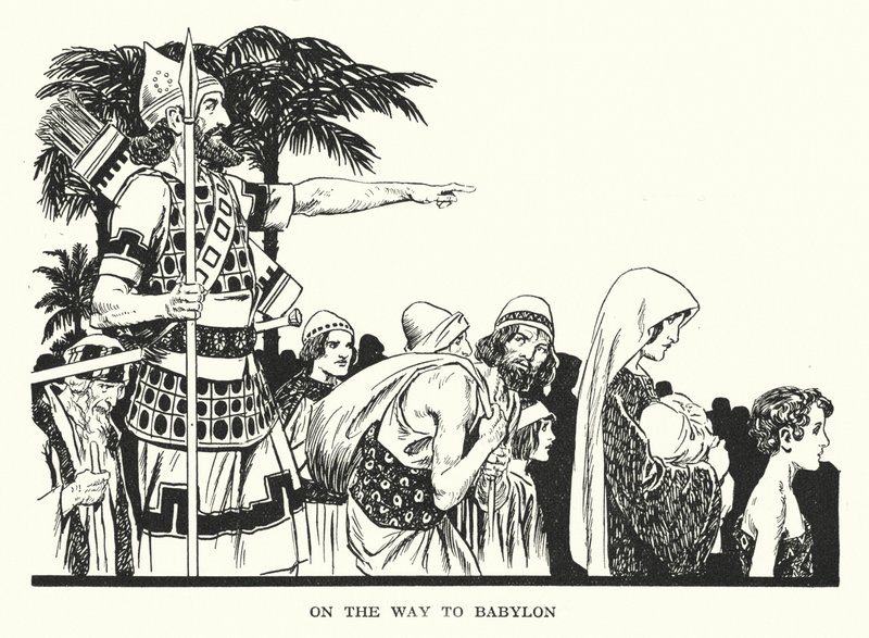 På väg till Babylon (litografi) av Thomas Heath Robinson