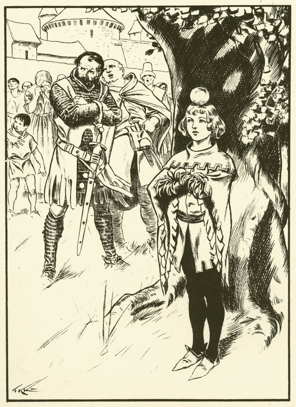 Tells son och äpplet (gravyr) av Thomas Heath Robinson