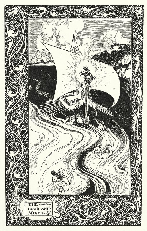Det goda skeppet "Argo" (litografi) av Thomas Heath Robinson