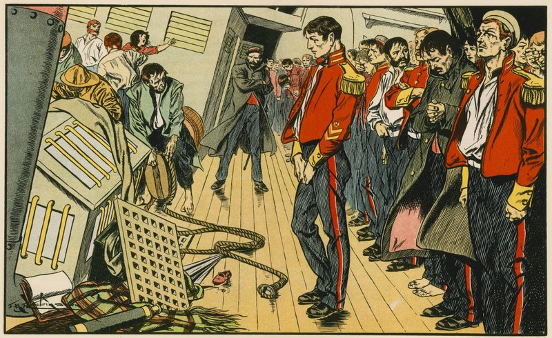 Hjältarna på Birkenhead (färglitografi) av Thomas Heath Robinson