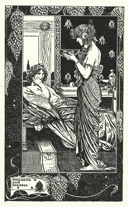 Theseus och Medeia (litografi) av Thomas Heath Robinson