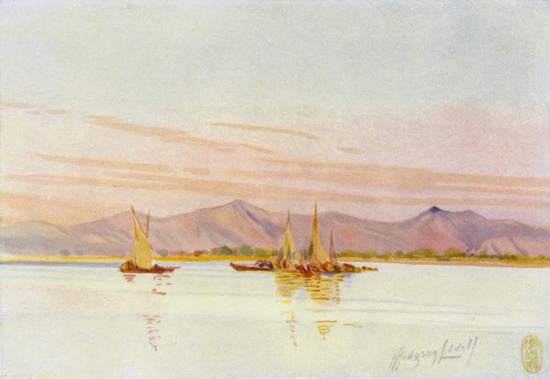 Nära Canton, fiskebåtar på Pearl River av Thomas Hodgson Liddell