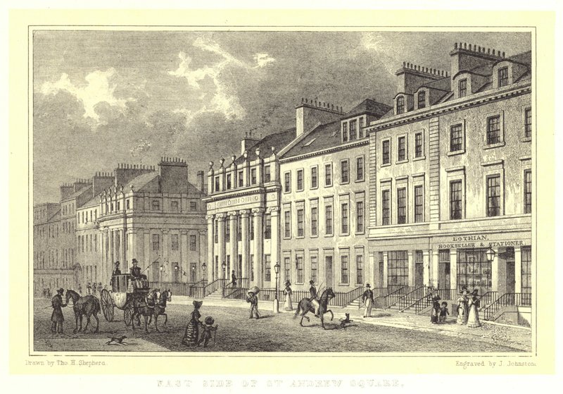 East Side of St Andrew Square (gravyr) av Thomas Hosmer (after) Shepherd