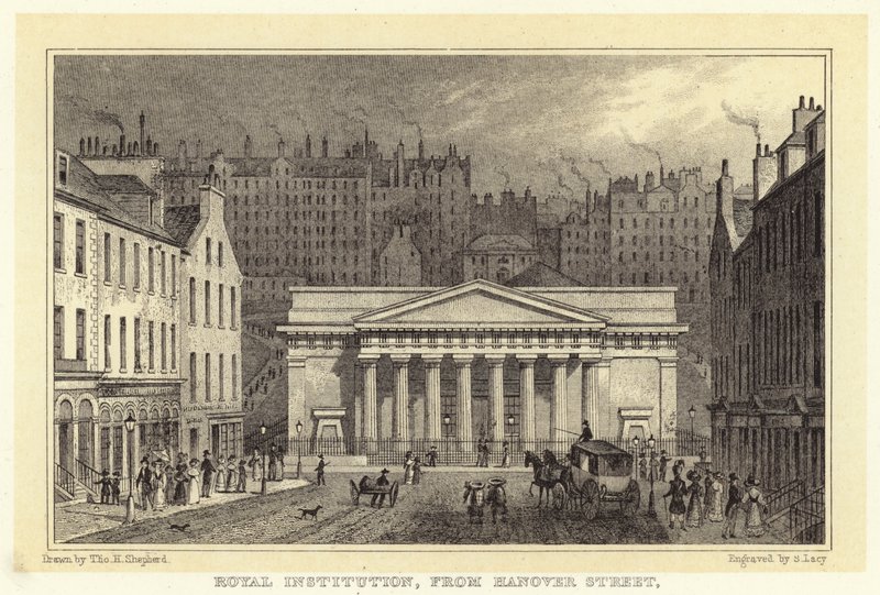 Royal Institution, från Hannover Street (gravyr) av Thomas Hosmer (after) Shepherd