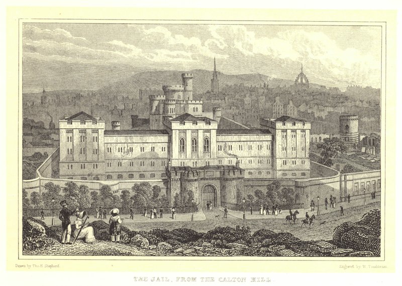 The Jail, från Calton Hill (gravyr) av Thomas Hosmer (after) Shepherd
