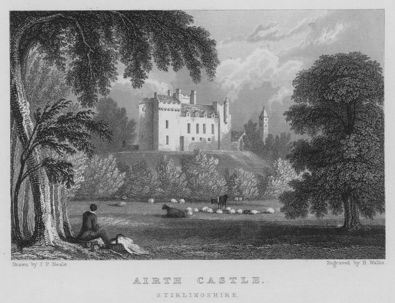 Airth Castle, Stirlingshire (gravyr) av Thomas Hosmer Shepherd