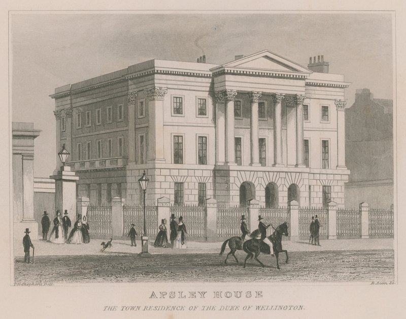 Apsley House, Hyde Park Corner, London, residenset för hertigen av Wellington av Thomas Hosmer Shepherd