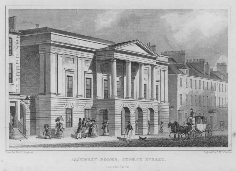 Assembly Rooms, George Street, Edinburgh (gravyr) av Thomas Hosmer Shepherd